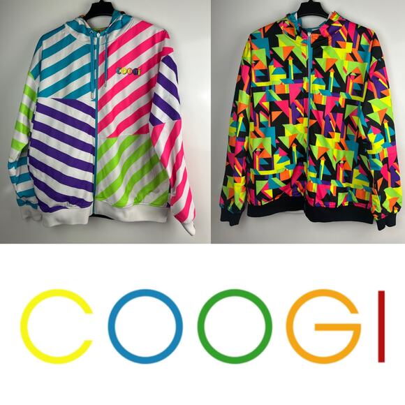 Coogi Reversible Jacket Full Zip Colorful Geometric Print Men’s Big & Tall XXL - Picture 1 of 16